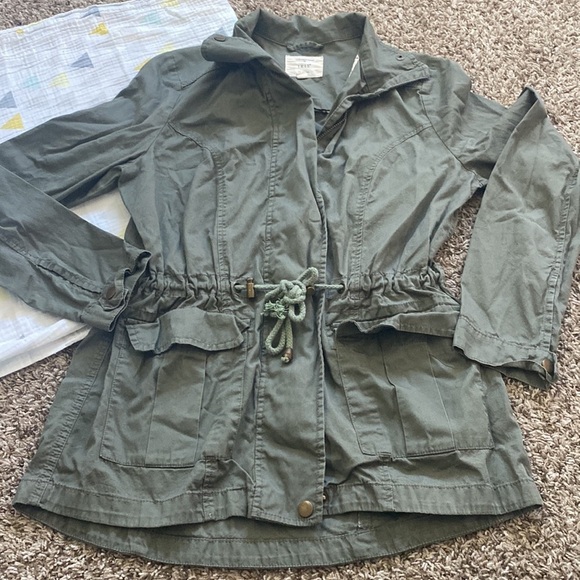 IRIS Army Green Utility Zip Up Jacket Size Small - Picture 3 of 10